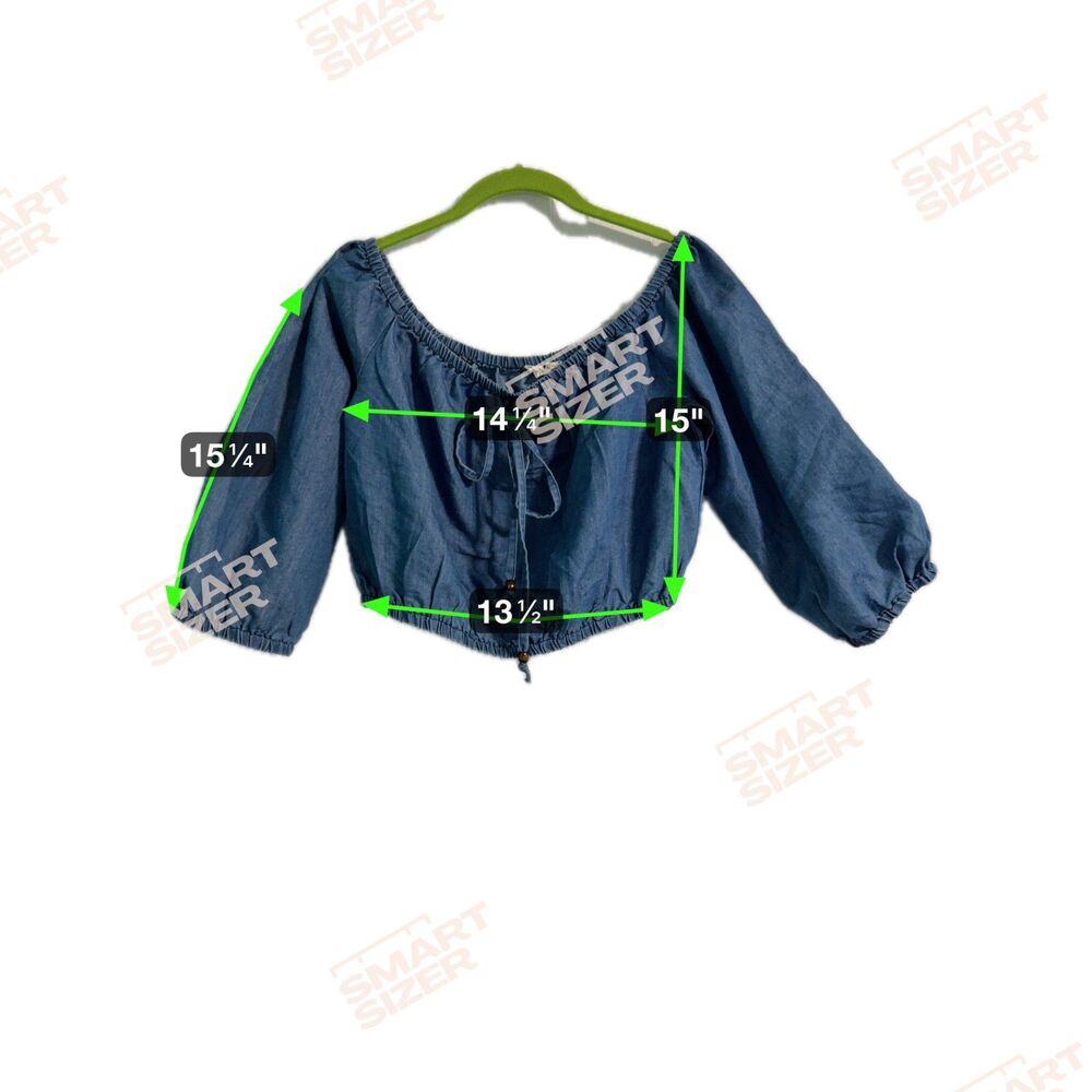 Blue Off-Shoulder Top - Picture 6 of 6